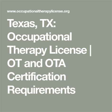 texas occupational therapist license.